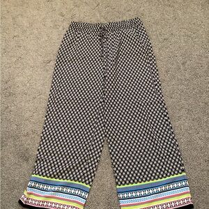 Geometric Patterned Wide-Leg Pants